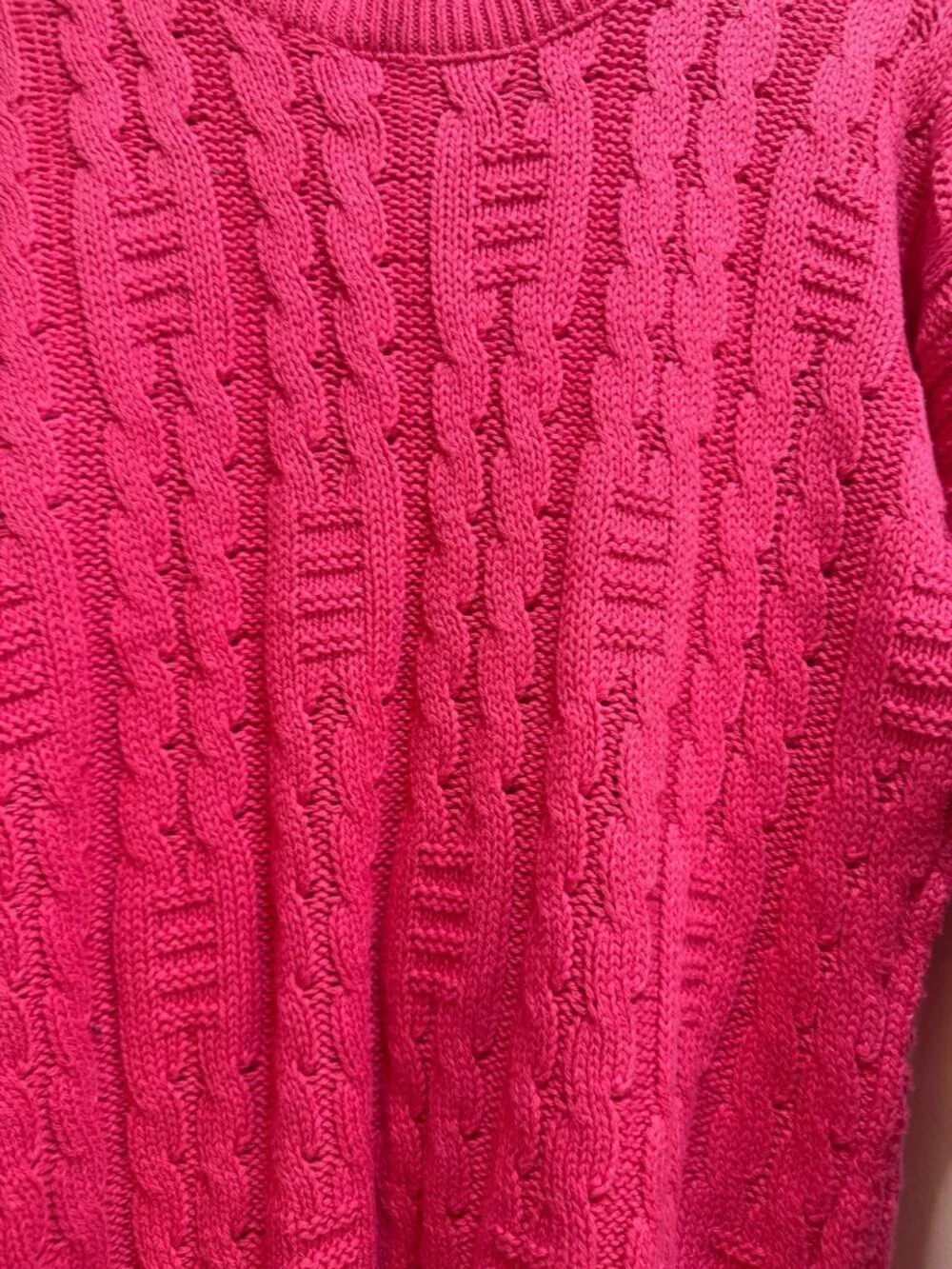 Chunky Cable Knit Lagenlook Crewneck Textured Depth Sweater VTG DEADSTOCK! Med